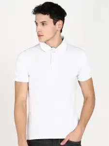 Moda Rapido Men Solid Polo Collar Cotton Slim Fit T-shirt