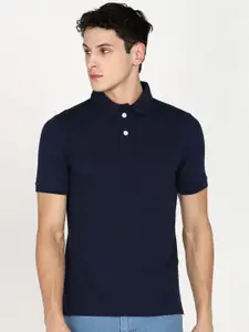 Moda Rapido Men Solid Polo Collar Cotton Slim Fit T-shirt