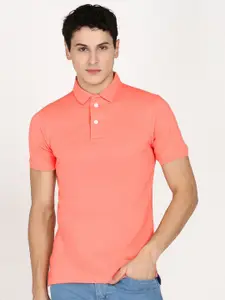 Moda Rapido Men Solid Polo Collar Cotton Slim Fit T-shirt