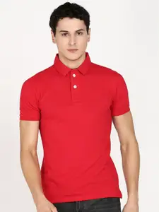 Moda Rapido Men Solid Polo Collar Cotton Slim Fit T-shirt