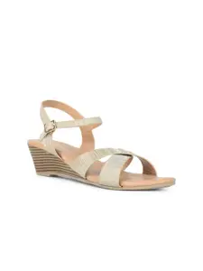 Bata Women Textured Wedge Sandals