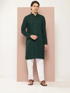 See Designs Men Embroidered Sequinned Kurta with Pyjamas