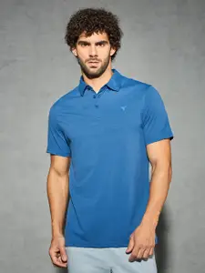 Technosport Men Solid Polo Collar Antimicrobial Slim Fit Sport T-shirt