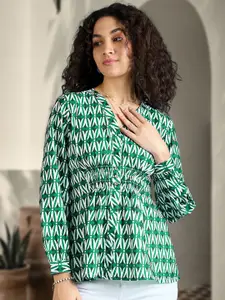 DressBerry Women Geometric Printed Comfort Fit Casual Shirt