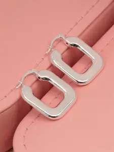 LeCalla 925 Sterling Silver-Plated Square Shaped Hoops