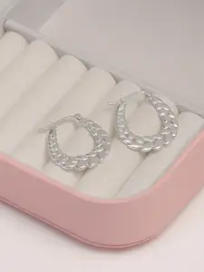 LeCalla 925 Sterling Silver-Plated Leaf Shaped Olive Leaves Branch Click-Top Hoop Earrings