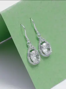 LeCalla Sterling Silver-Plated Contemporary Shaped Drop Earrings