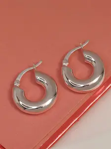 LeCalla 925 Sterling Silver-Plated Circular Hoops