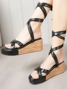 DressBerry Embellished Flatform Gladiators