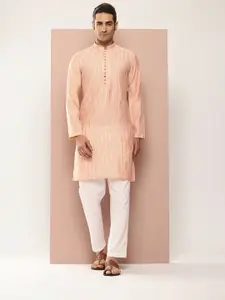 See Designs Men Embroidered Sequinned Chanderi Silk Kurta with Pyjamas
