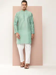 See Designs Sequinned Chanderi Silk Kurta with Pyjamas