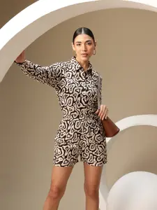 Chemistry Abstract Printed Shirt & Shorts Co-Ord Set