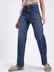 glitchez Women Mid-Rise Light Fade Relaxed Fit Jeans