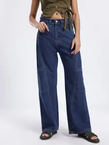 glitchez Women Mid-Rise Panelled Relaxed Fit Cargos