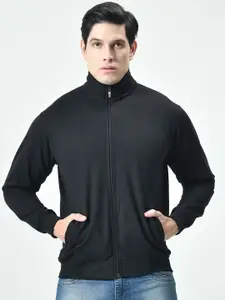 BAESD Men Mock Collar Solid Fleece Casual Lightweight Bomber Jacket