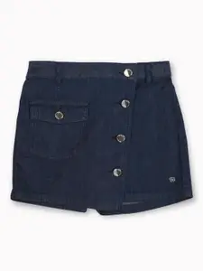 Gini and Jony Girls Mid-Rise Front Pocket Denim Skorts