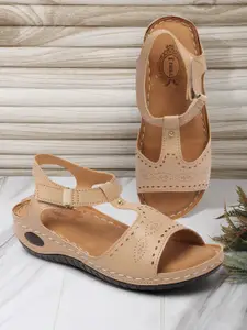 Denill Women Platform Sandals With Laser Cuts