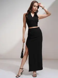 Tokyo Talkies Women Sleeveless Pleated Flared Top