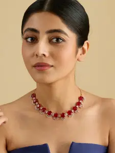 Kushal's Fashion Jewellery Gold-Plated Zircon Stone Studded Necklace