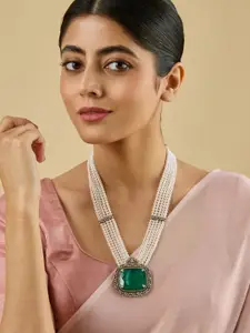 Kushal's Fashion Jewellery Victorian-Plated Zircon Stone Studded Statement Necklace