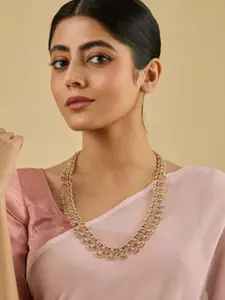 Kushal's Fashion Jewellery Gold-Plated Zircon Stone Studded Statement Necklace