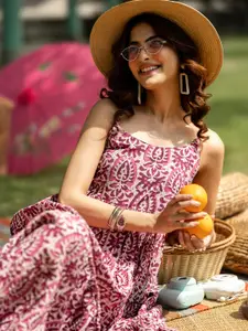 Libas Women Print Fit & Flare Midi Dress