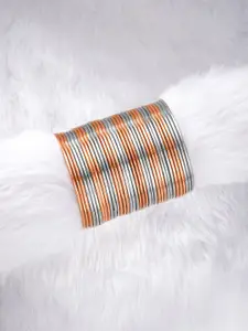 Peora Set Of 36 Rose Gold & Silver Plated Bangles