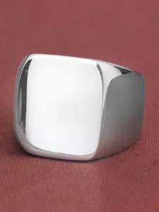 Peora Men Silver Plated Stainless Steel Finger Ring