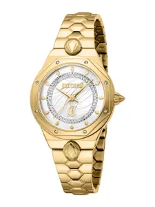 Just Cavalli Women Embellished Dial & Reset Time Analogue Watch JC1L277M0025