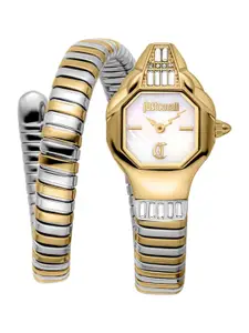 Just Cavalli Women Printed Dial & Stainless Steel Wrap Around Straps Analogue Watch JC1L326M0055
