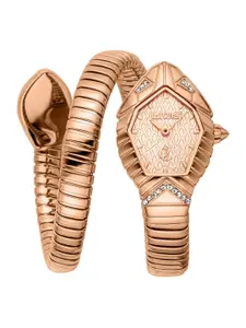 Just Cavalli Women Dial & Stainless Steel Wrap Around Straps Analogue Watch JC1L356M0045