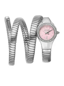 Just Cavalli Women Embellished Dial & Stainless Steel Straps Analogue Watch JC1L355M0015