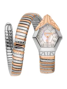 Just Cavalli Women Printed Dial & Stainless Steel Wrap Around Straps Watch JC1L358M0085