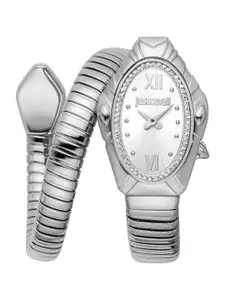 Just Cavalli Women Dial & Stainless Steel Wrap Around Straps Analogue Watch JC1L357M0015