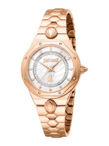 Just Cavalli Women Embellished Dial & Bracelet Style Straps Analogue Watch JC1L277M0035
