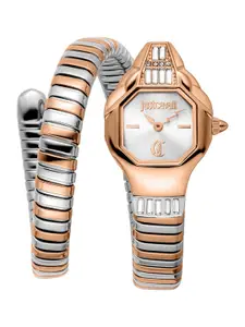 Just Cavalli Women Printed Dial & Stainless Steel Wrap Straps Analogue Watch JC1L326M0065
