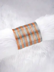 Peora Set Of 36 Rose Gold & Silver Plated Bangles
