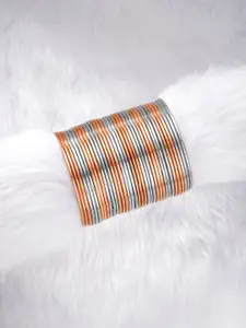 Peora Set Of 36 Rose Gold & Silver-Plated Metal Bangles