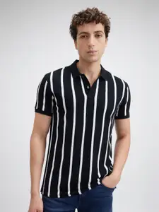 Pepe Jeans Men Striped Polo Collar Cotton T-shirt