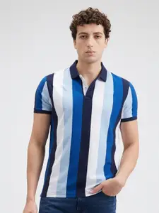 Pepe Jeans Men Striped Polo Collar Cotton T-shirt