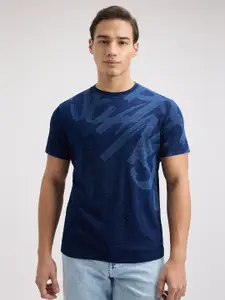Pepe Jeans Men Typography Printed Round Neck Cotton Slim Fit T-shirt