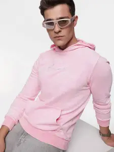 FCUK Acid Wash Printed Hooded Sweatshirt