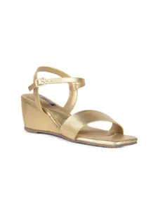 Bata Party Wedge Sandals with Buckles