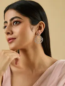 Kushal's Fashion Jewellery Copper Rhodium-Plated Zircon Embellished Bridal Necklace