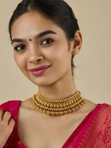 Kushal's Fashion Jewellery Copper Gold-Plated Antique Necklace