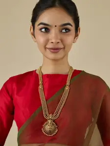 Kushal's Fashion Jewellery Copper Gold-Plated Antique Necklace