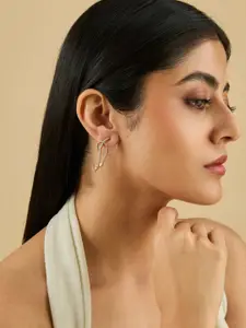 Kushal's Fashion Jewellery Gold-Plated Zircon Studded Contemporary Studs