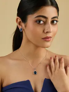 Kushal's Fashion Jewellery Gold-Plated Zircon Embellished Bridal Adjustable Finger Ring