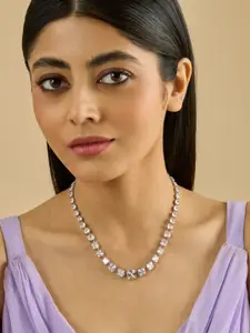 Kushal's Fashion Jewellery Copper Rhodium-Plated Necklace