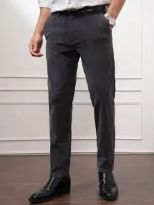 HIGHLANDER MenCorduroy Textured Slim Fit Smart Pant